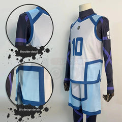 Blue Lock Season 2 Anime Reo Mikage Cosplay Costume Wig NO.10 Training Jerseys 4PCS Football Uniform Daily Wear Cos Gift - Coscosmos