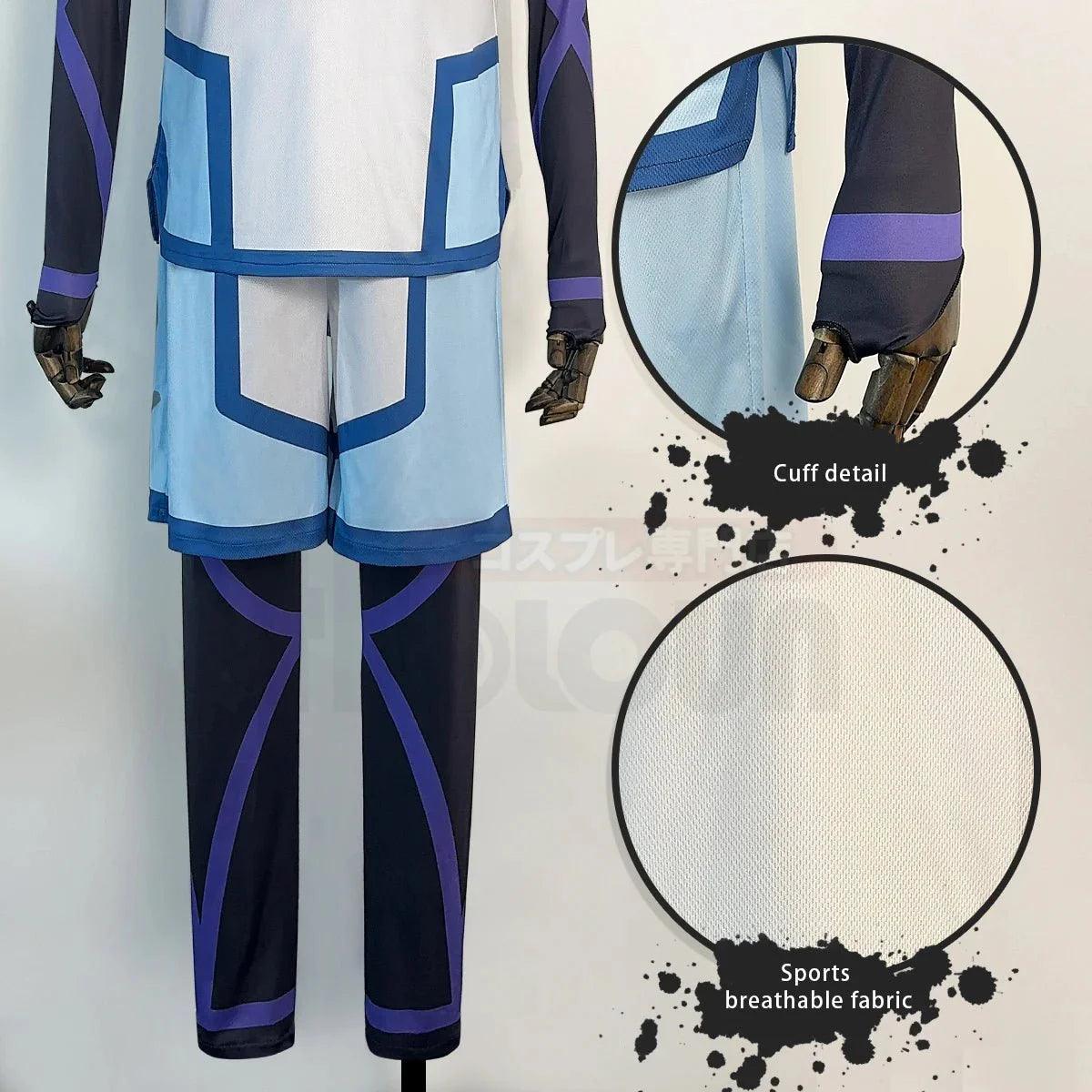 Blue Lock Season 2 Anime Reo Mikage Cosplay Costume Wig NO.10 Training Jerseys 4PCS Football Uniform Daily Wear Cos Gift - Coscosmos