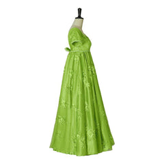 Bridgerton Cosplay Costume Green Empire Gown - Embrace Regency Elegance - Coscosmos