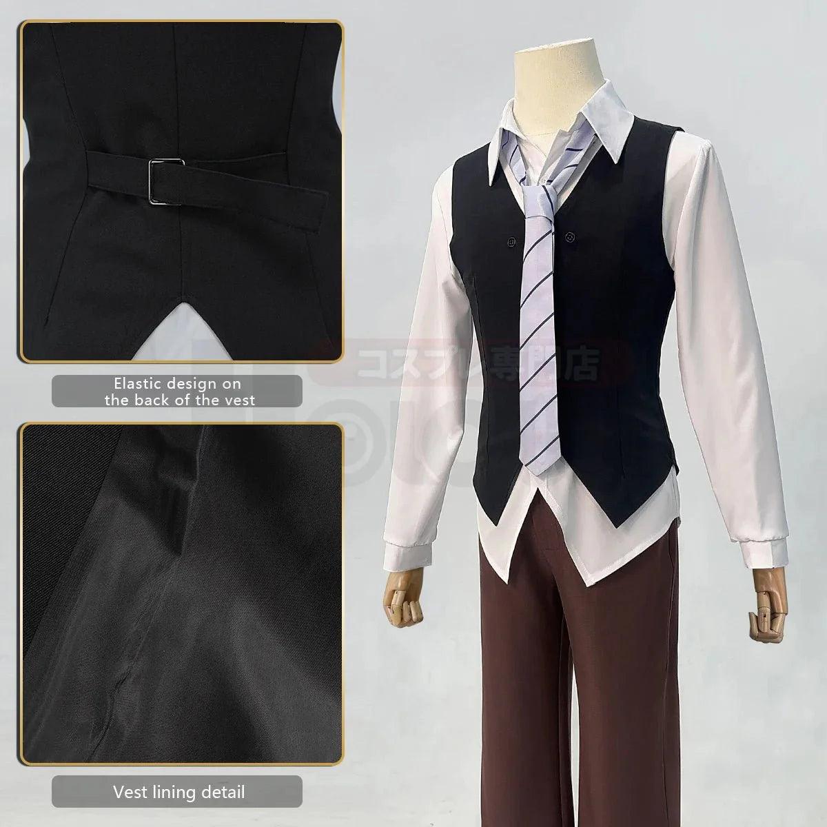 Bungo Anime Edogawa Rampo Cosplay Costume Cape Elastic Pants Shirt Vest Tie Hat Daily Wear Cos Convention Halloween Gift - Coscosmos