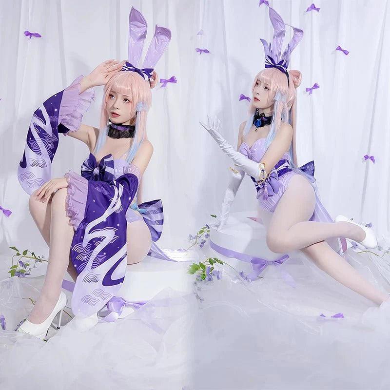 Bunny Girl Kokomi Cosplay Costume Genshin Impact Kokomi Bunny Costume Original Sexy Women Jumpsuit Style A and B - Coscosmos