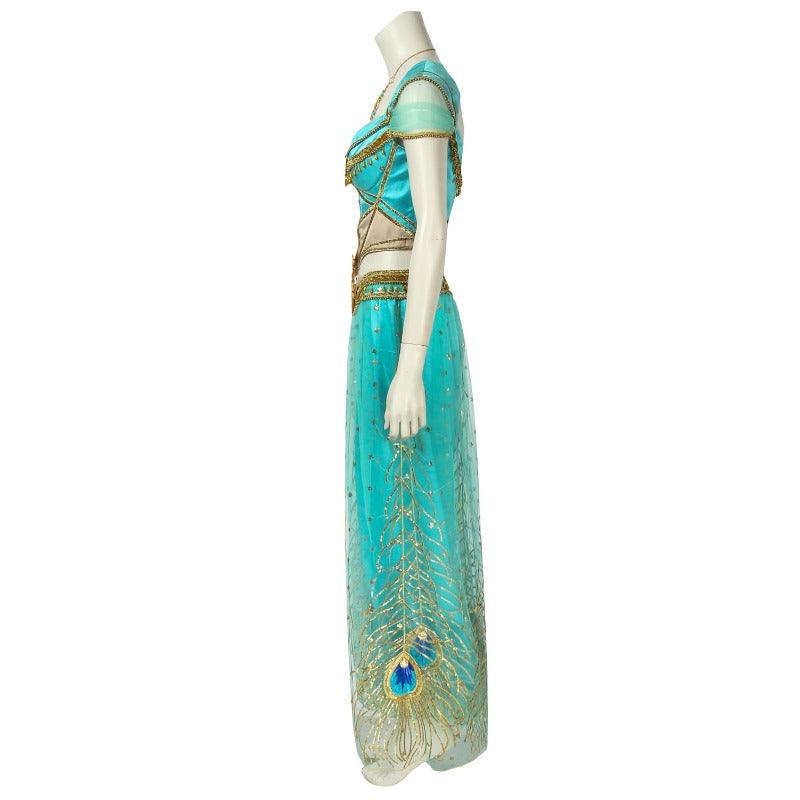 Princess Jasmine Cosplay Costume - Aladdin Inspired Peacock Dress for Adults