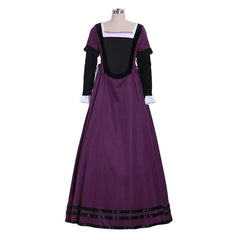 Regency Purple Dress Medieval Renaissance Court Noble Tea Party Gown Women Theatre Stage Performance Costume