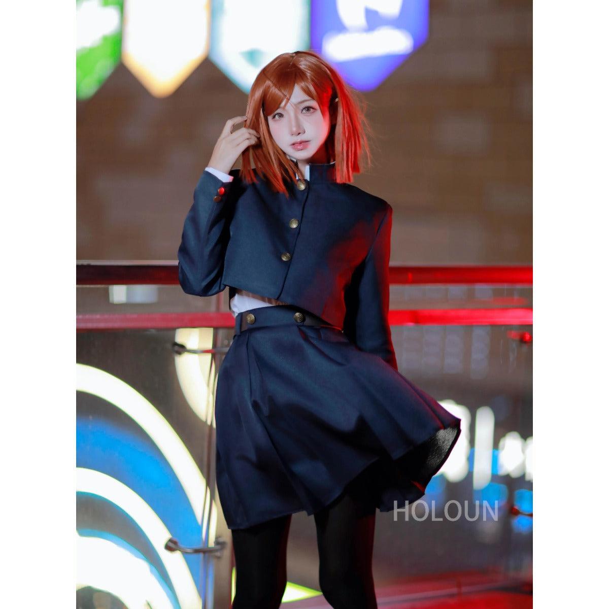 Jujutsu JJK Manga Anime Kugisaki Nobara Cosplay Costume Wig Jacket Skirt Rose Net Synthetic Halloween Christmas