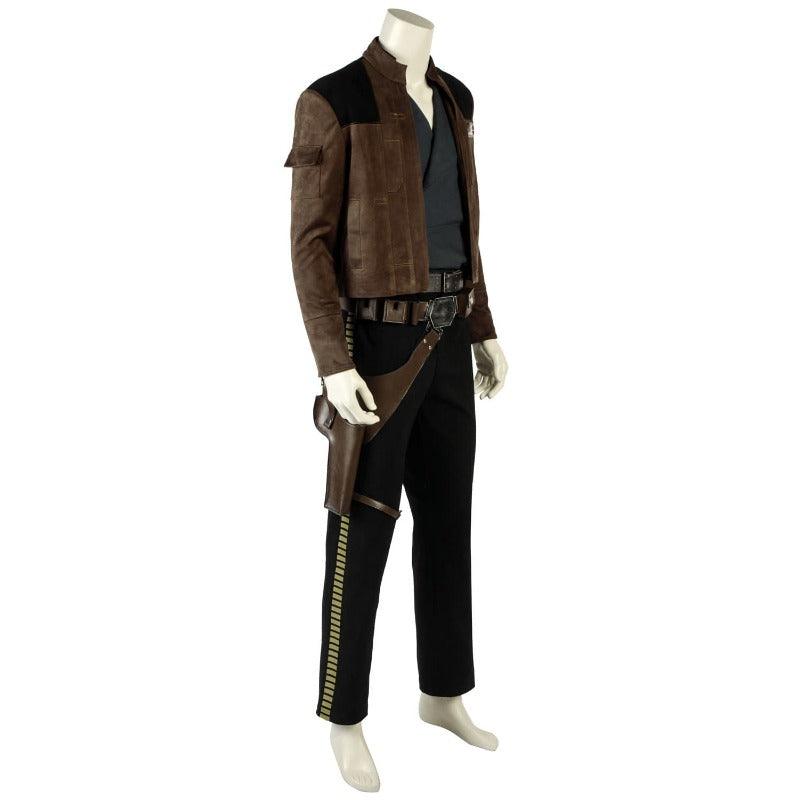 Han Solo Cosplay Costume Set - Top, Pant, Coat, Belt for Halloween & Parties