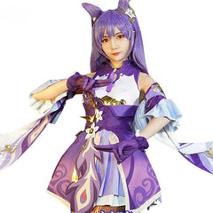 Genshin Impact Keqing Cosplay Costume Game Genshin Impact Cosplay Women Purple Costume Halloween Dress