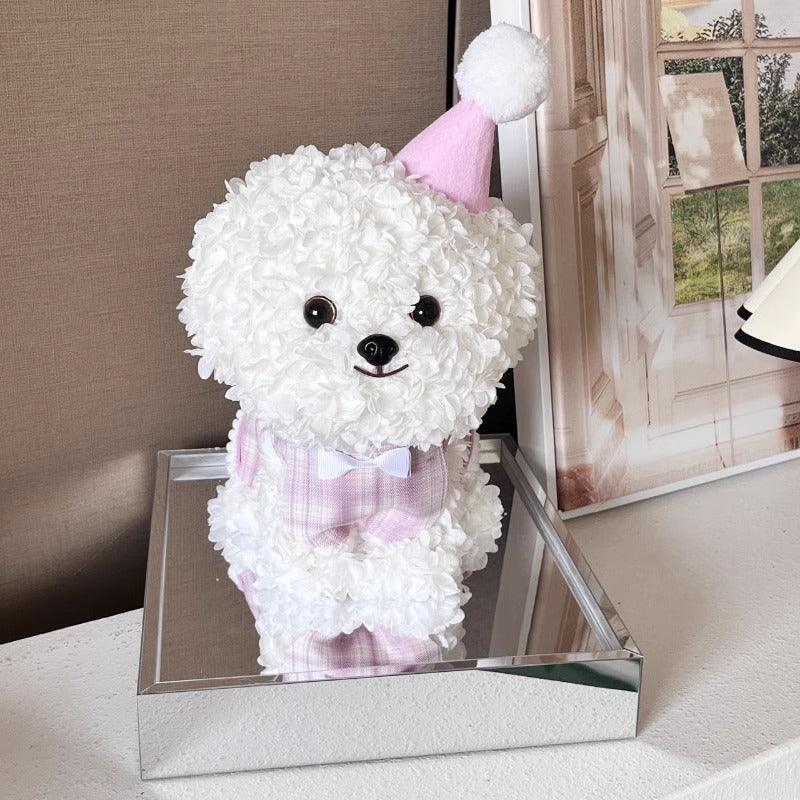 Bichon Maltese Forever Flower Puppy Figurine Gift Box - Perfect Christmas Gift for Girlfriend or Best Friend