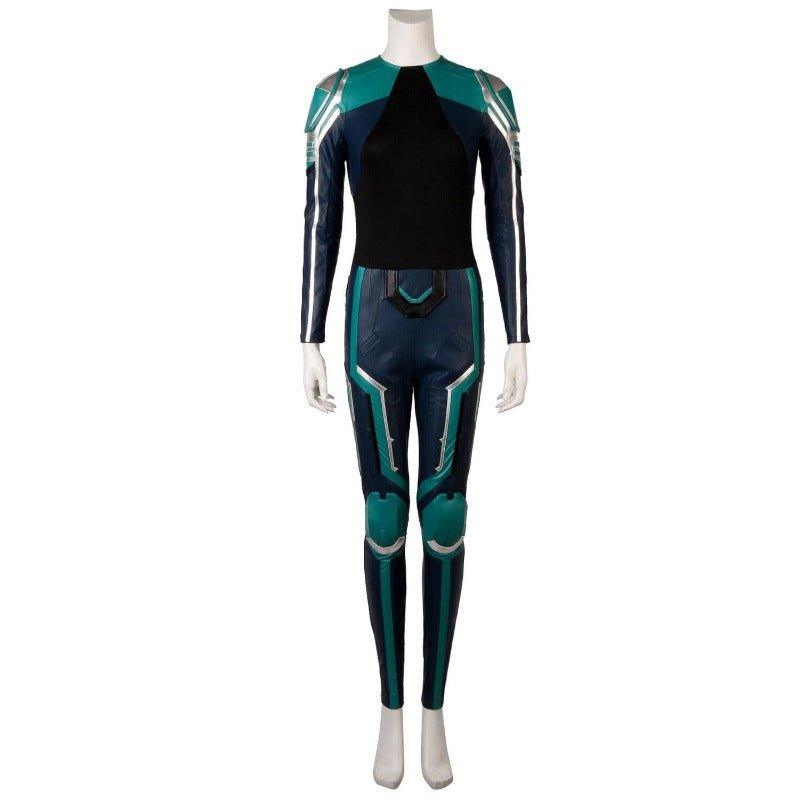 Captain Marvel Starforce Turquoise PU Leather Cosplay Costume | Coscomos - Coscosmos