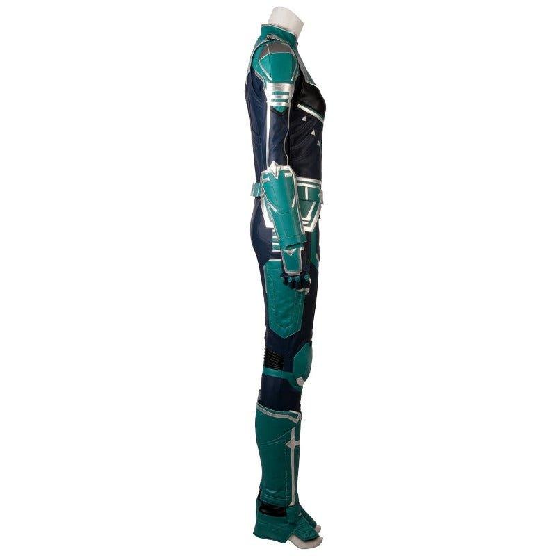 Captain Marvel Starforce Turquoise PU Leather Cosplay Costume | Coscomos - Coscosmos