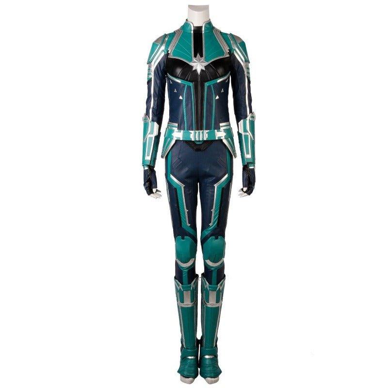 Captain Marvel Starforce Turquoise PU Leather Cosplay Costume | Coscomos - Coscosmos