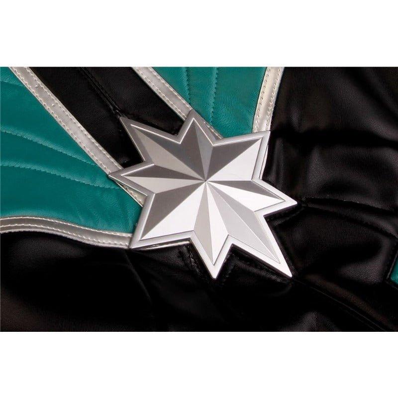 Captain Marvel Starforce Turquoise PU Leather Cosplay Costume | Coscomos - Coscosmos