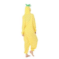 Cartoon Pineapple Onesie Pajama Fleece Sleepwear - Coscosmos