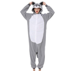 Cartoon Raccoon Onesie Fleece Pajamas for Men and Women | Couple Loungewear Set | Halloween Cosplay & Sleepwear - Coscosmos