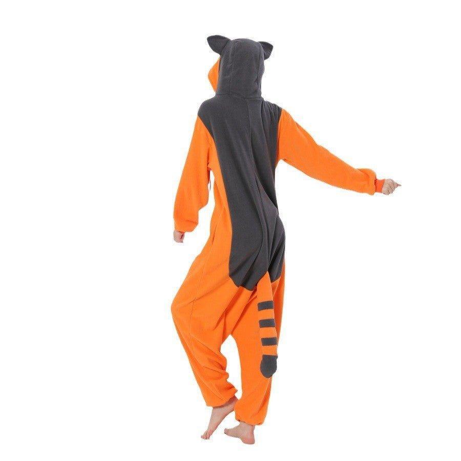 Cartoon Raccoon Onesie Fleece Pajamas for Men and Women | Couple Loungewear Set | Halloween Cosplay & Sleepwear - Coscosmos