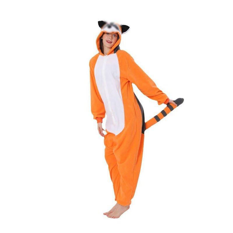 Cartoon Raccoon Onesie Fleece Pajamas for Men and Women | Couple Loungewear Set | Halloween Cosplay & Sleepwear - Coscosmos