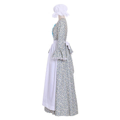 Victorian Pioneer Pilgrim Wench Rural Floral Prairie Dress Women Countryside Colonial Dress Lolita Dress