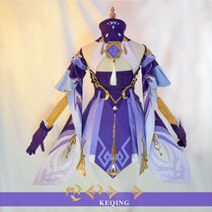 Genshin Impact Keqing Cosplay Costume Game Genshin Impact Cosplay Women Purple Costume Halloween Dress