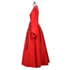 The Princess Bride Film Buttercup Costume Cosplay Red Long Sleeve V-Neck Dress Wedding Ball Adult Gown Holiday Outfit