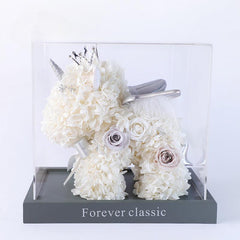 Unicorn Gift Box Rose Bouquet - Wedding Anniversary Ornament, Engagement & Birthday Gift for Her