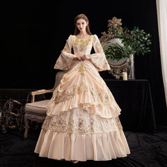 Champagne Elegance - European Court Gown for Enchanted Events - Coscosmos