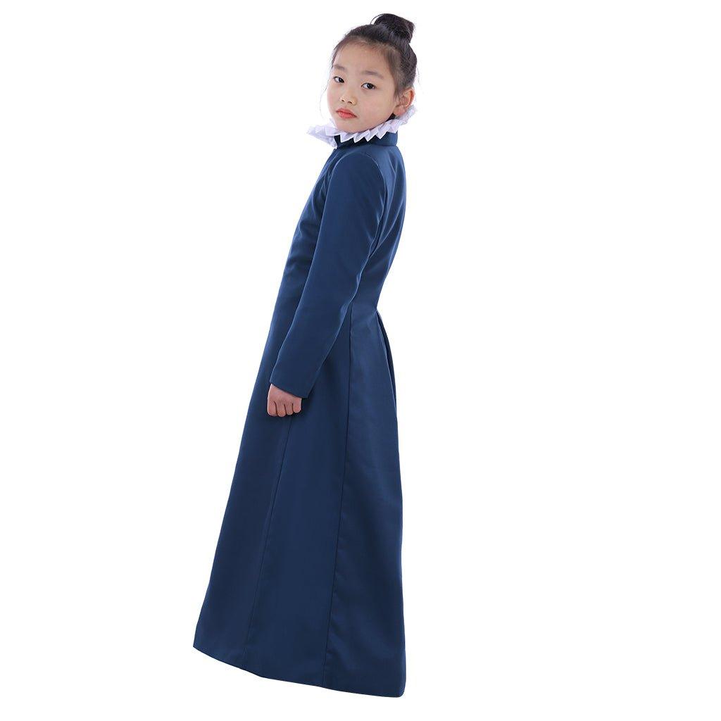 Child Kids Pure Blue Choir Cassock Cosplay Costume Robe Pastors Cassock Roman Blue Cassock Robe Liturgical Vestments - Coscosmos