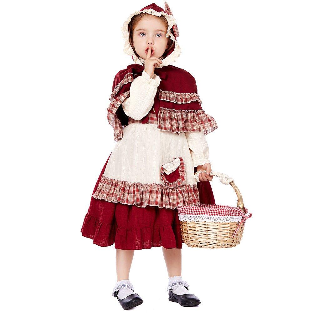 Children's Little Red Riding Hood costumes, June 1 stage play Lolita Soft Sister Christmas wind lace Little Red Riding Hood clothes - Coscosmos