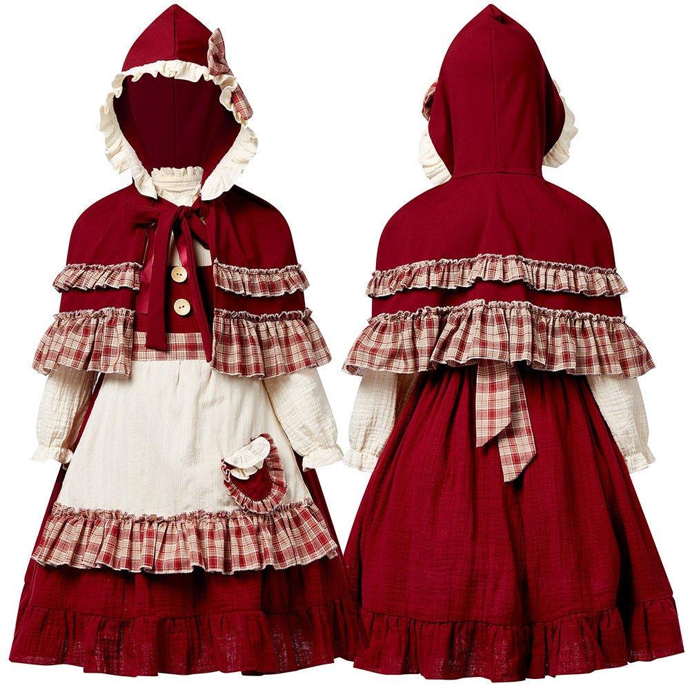 Children's Little Red Riding Hood costumes, June 1 stage play Lolita Soft Sister Christmas wind lace Little Red Riding Hood clothes - Coscosmos