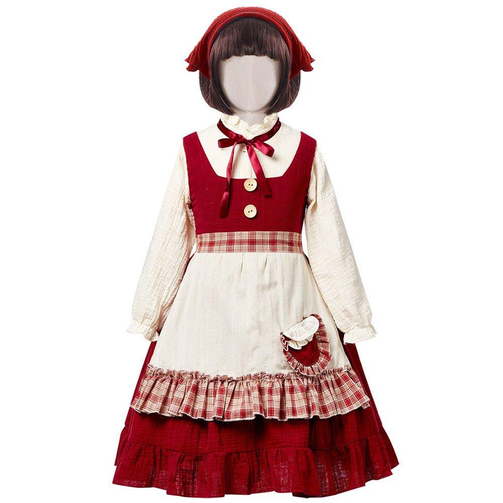 Children's Little Red Riding Hood costumes, June 1 stage play Lolita Soft Sister Christmas wind lace Little Red Riding Hood clothes - Coscosmos