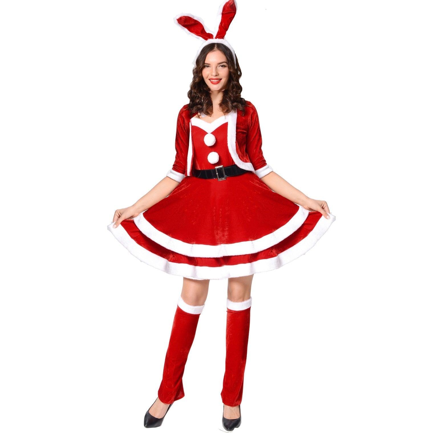 Christmas bunny costume, Christmas cosplay costume, stage performance uniform, bunny Christmas costume - Coscosmos