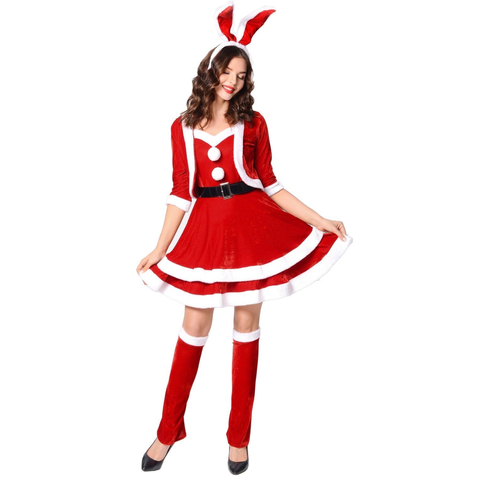 Christmas bunny costume, Christmas cosplay costume, stage performance uniform, bunny Christmas costume - Coscosmos