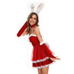 Christmas bunny dress, rabbit costume Christmas costume rabbit costume party costume - Coscosmos