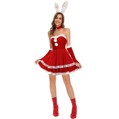 Christmas bunny dress, rabbit costume Christmas costume rabbit costume party costume - Coscosmos