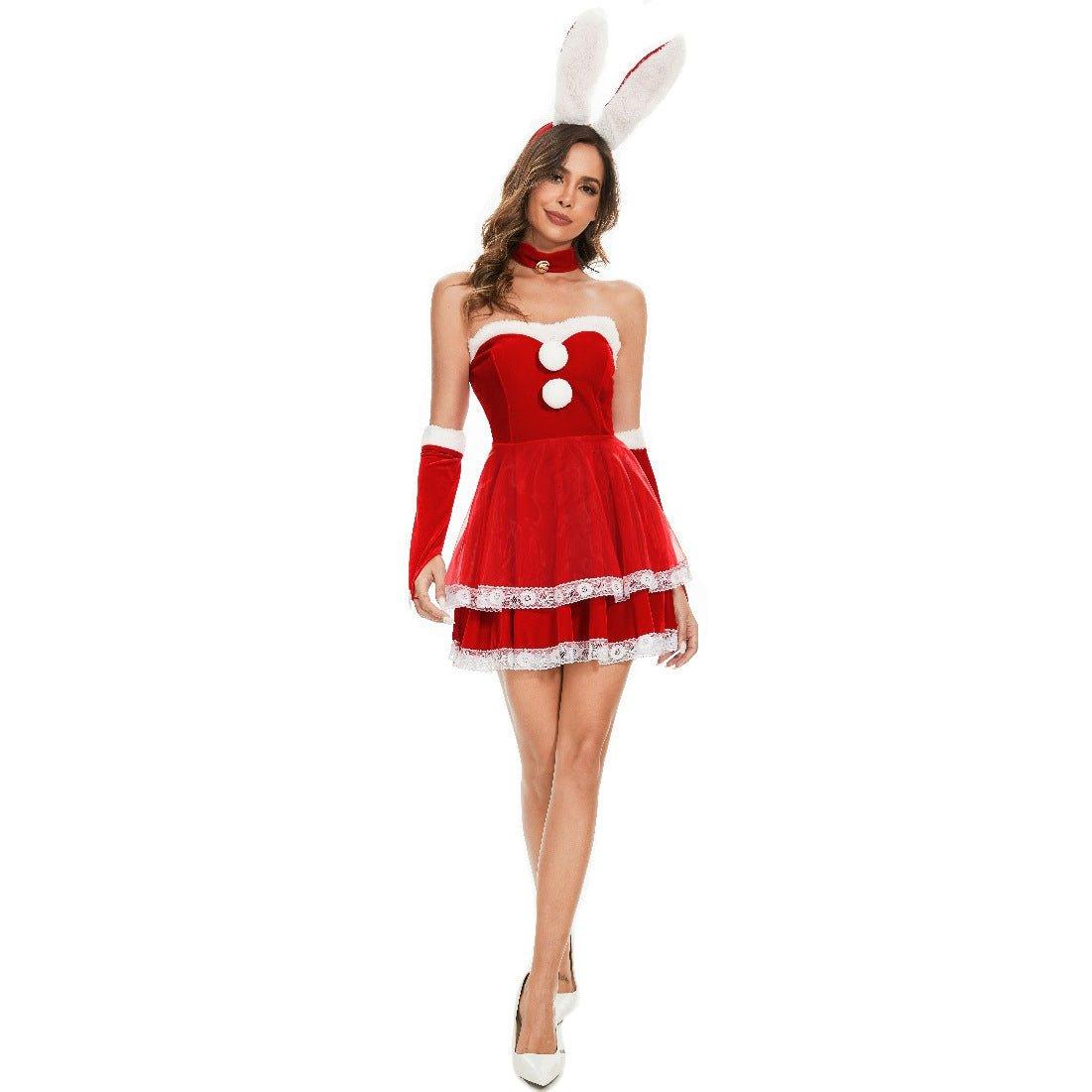 Christmas bunny dress, rabbit costume Christmas costume rabbit costume party costume - Coscosmos