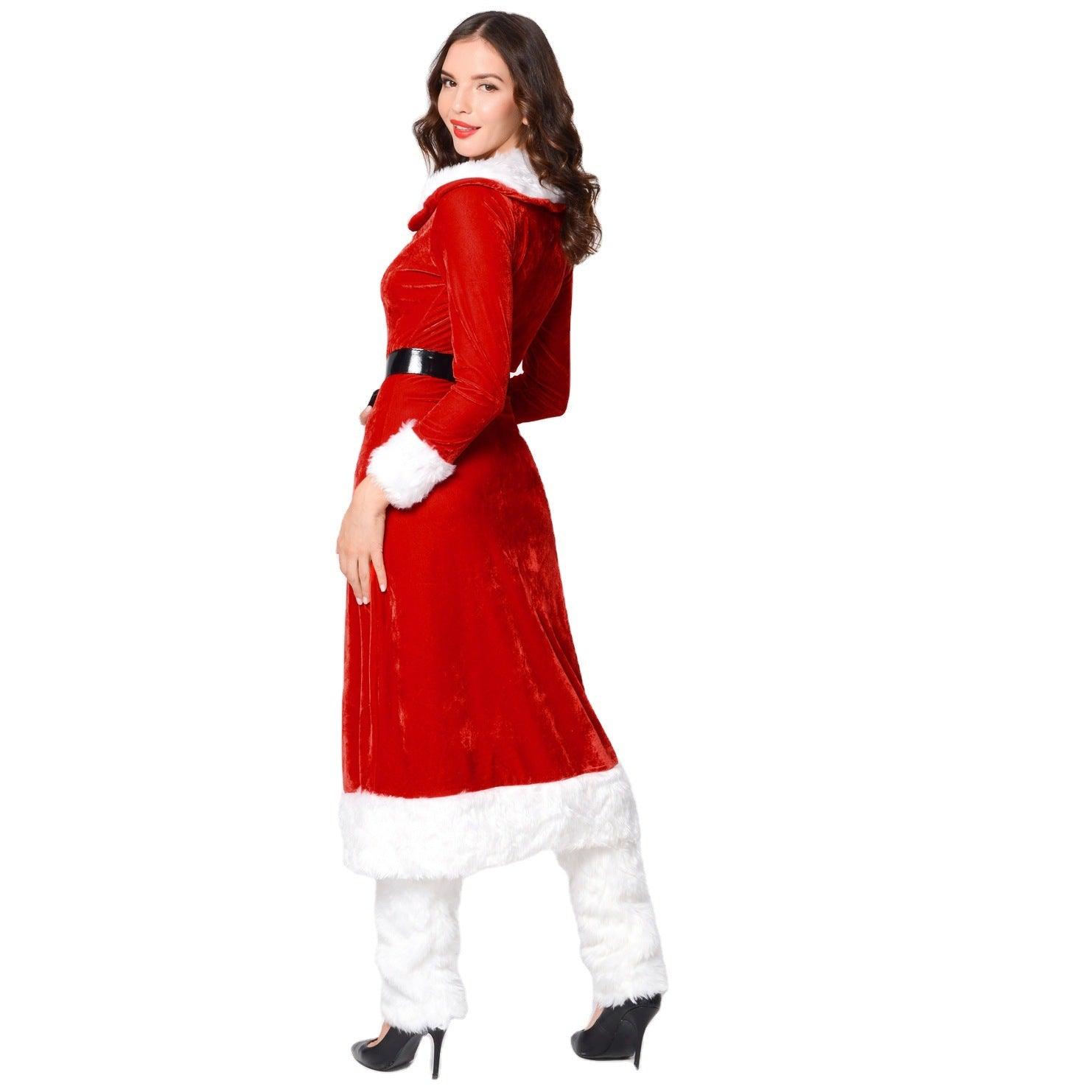 Christmas cape dress dress clothing, foreign trade sexy long - sleeved queen Christmas clothing, dance stage performance clothing - Coscosmos