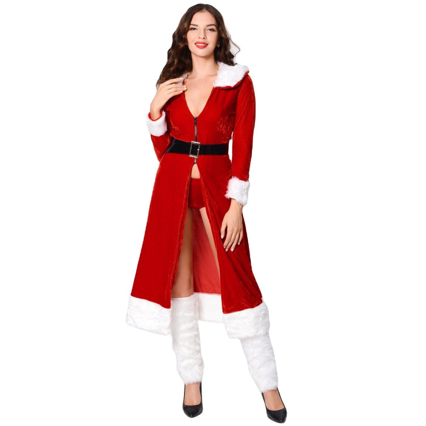 Christmas cape dress dress clothing, foreign trade sexy long - sleeved queen Christmas clothing, dance stage performance clothing - Coscosmos