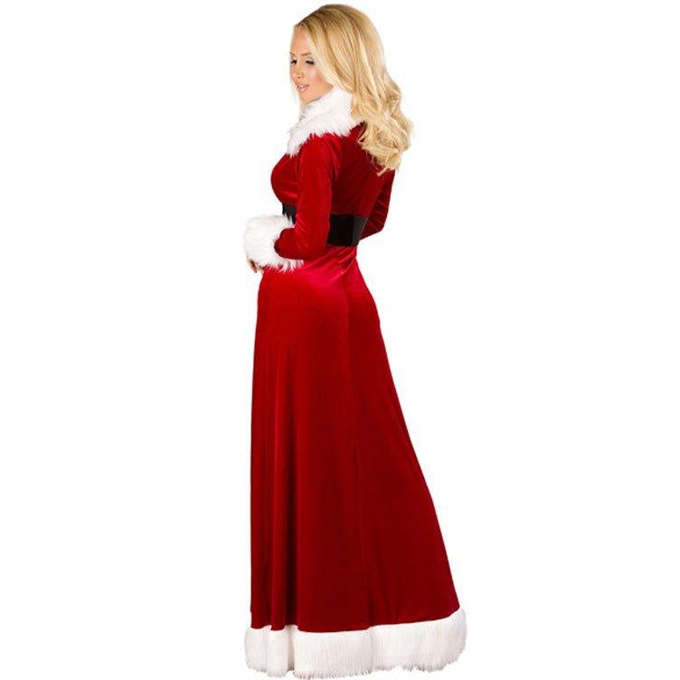 Christmas cape dress dress clothing, foreign trade sexy long - sleeved queen Christmas clothing, dance stage performance clothing - Coscosmos