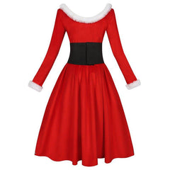 Christmas cos costume christmas themed red dress house party event play cos costume - Coscosmos