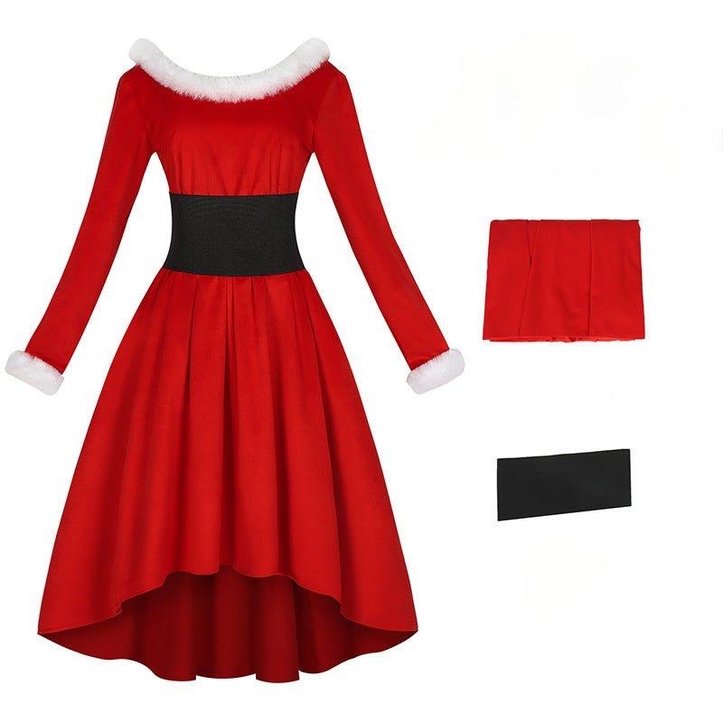 Christmas cos costume christmas themed red dress house party event play cos costume - Coscosmos