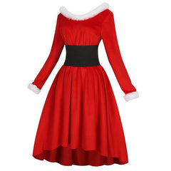 Christmas cos costume christmas themed red dress house party event play cos costume - Coscosmos