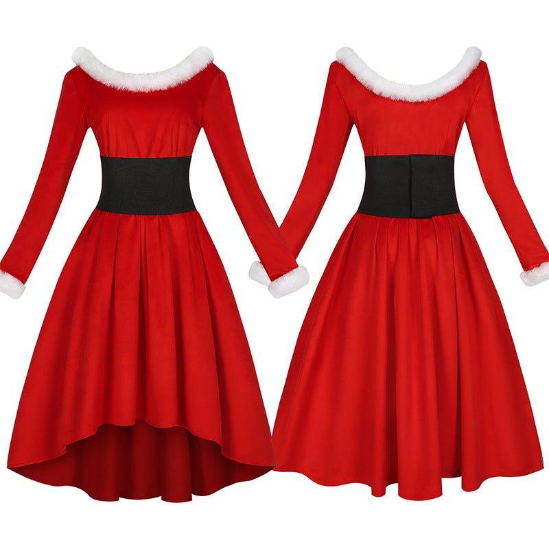 Christmas cos costume christmas themed red dress house party event play cos costume - Coscosmos