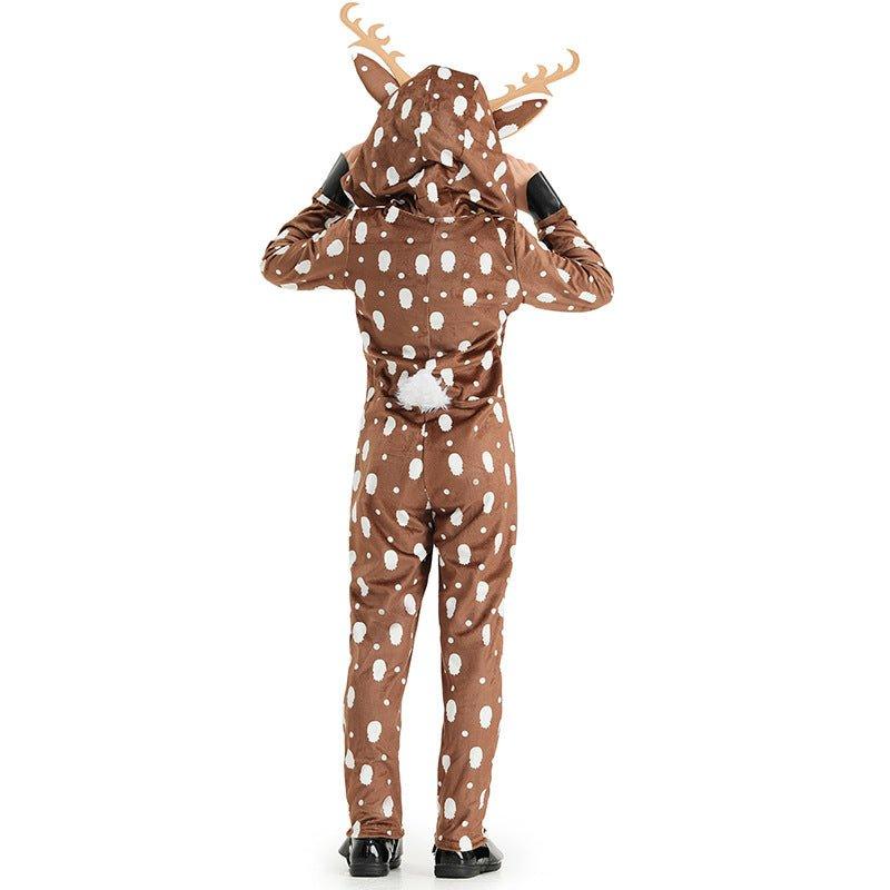 Christmas costume cosplay cute sika deer animal outfit khaki spotted deer stage performance clothes - Coscosmos