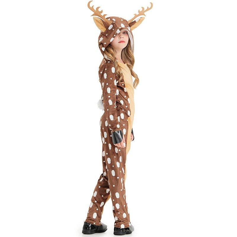 Christmas costume cosplay cute sika deer animal outfit khaki spotted deer stage performance clothes - Coscosmos