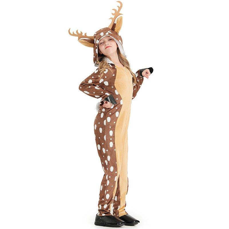 Christmas costume cosplay cute sika deer animal outfit khaki spotted deer stage performance clothes - Coscosmos