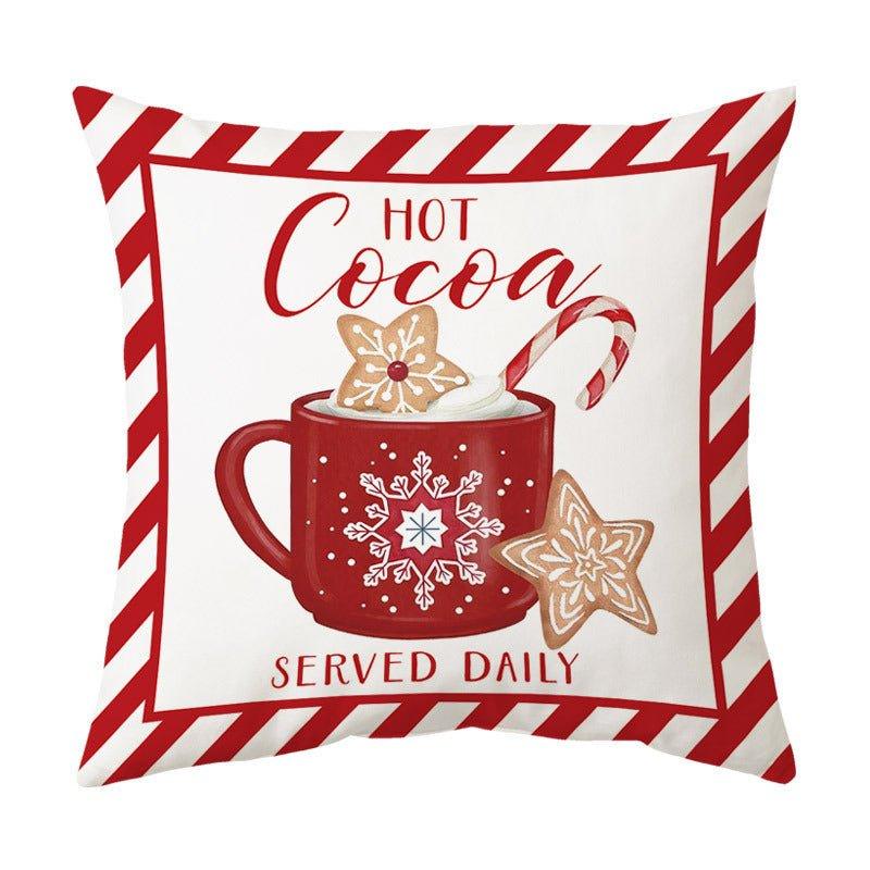 Christmas cross - border pillow cover red pillow pillowcase wholesale sofa cushion linen printed flannel pillowcase - Coscosmos