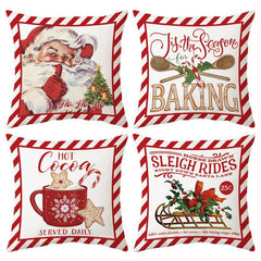 Christmas cross - border pillow cover red pillow pillowcase wholesale sofa cushion linen printed flannel pillowcase - Coscosmos