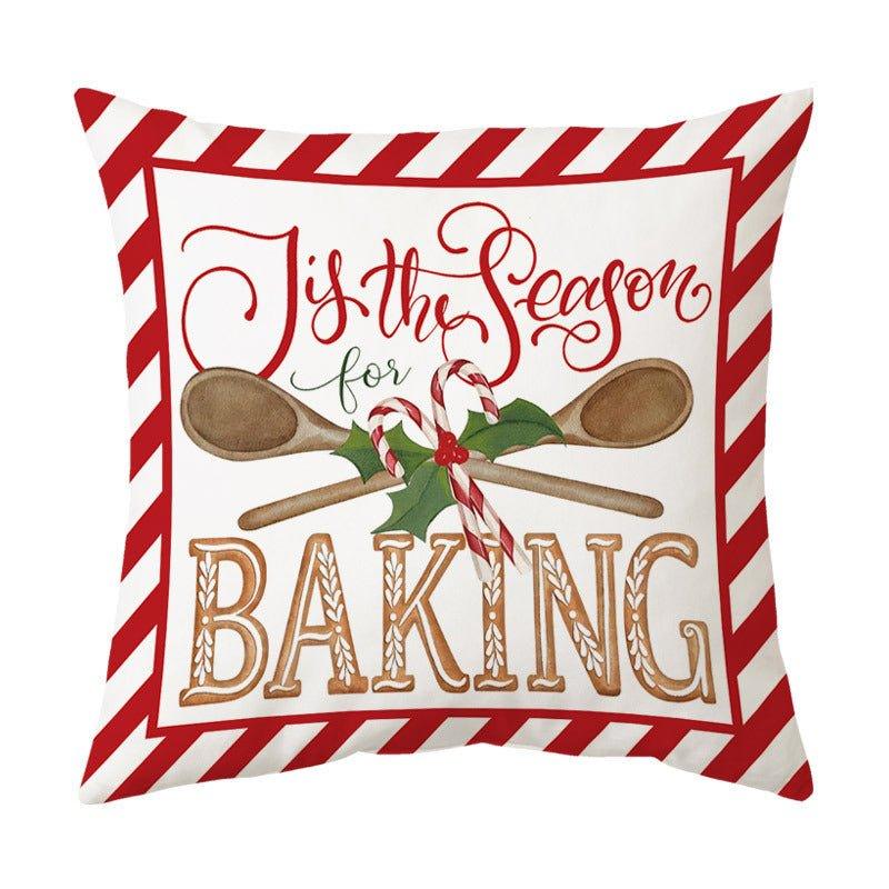 Christmas cross - border pillow cover red pillow pillowcase wholesale sofa cushion linen printed flannel pillowcase - Coscosmos