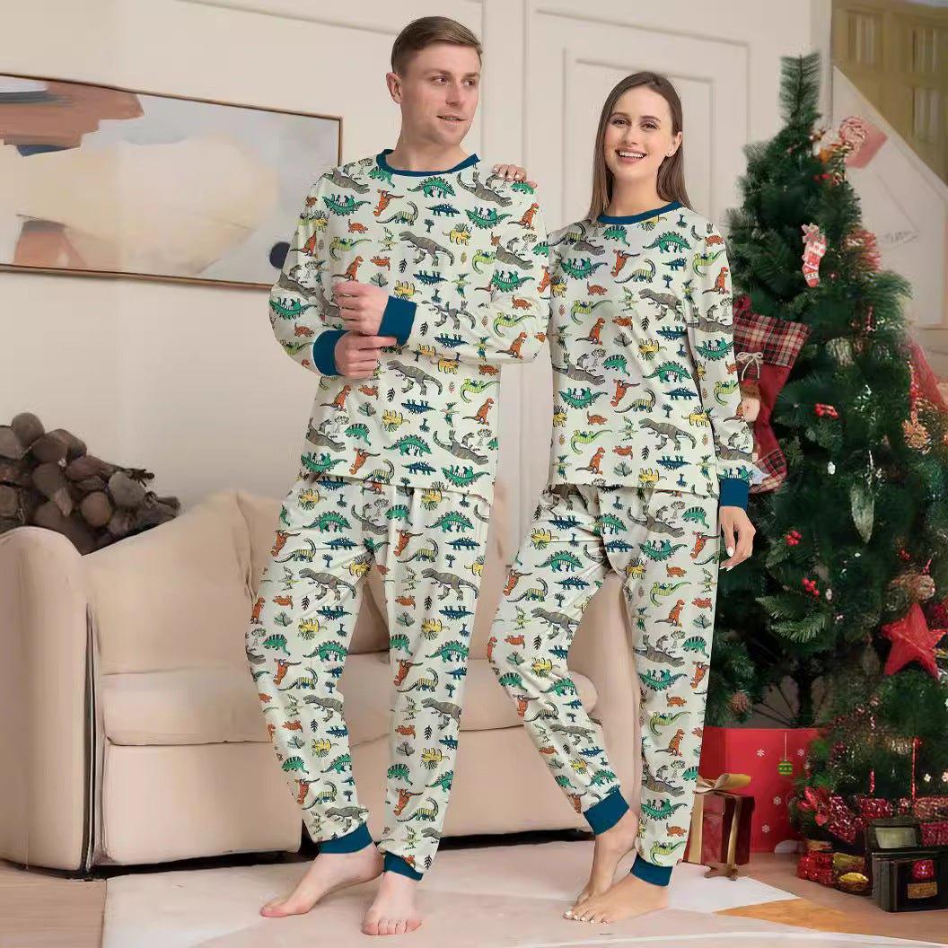 Christmas Dinosaur Print Family Matching Pajamas Set | Holiday Loungewear for the Whole Family - Coscosmos