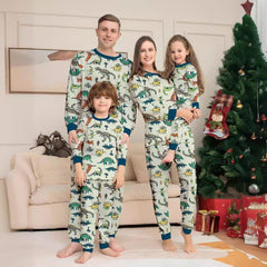 Christmas Dinosaur Print Family Matching Pajamas Set | Holiday Loungewear for the Whole Family - Coscosmos