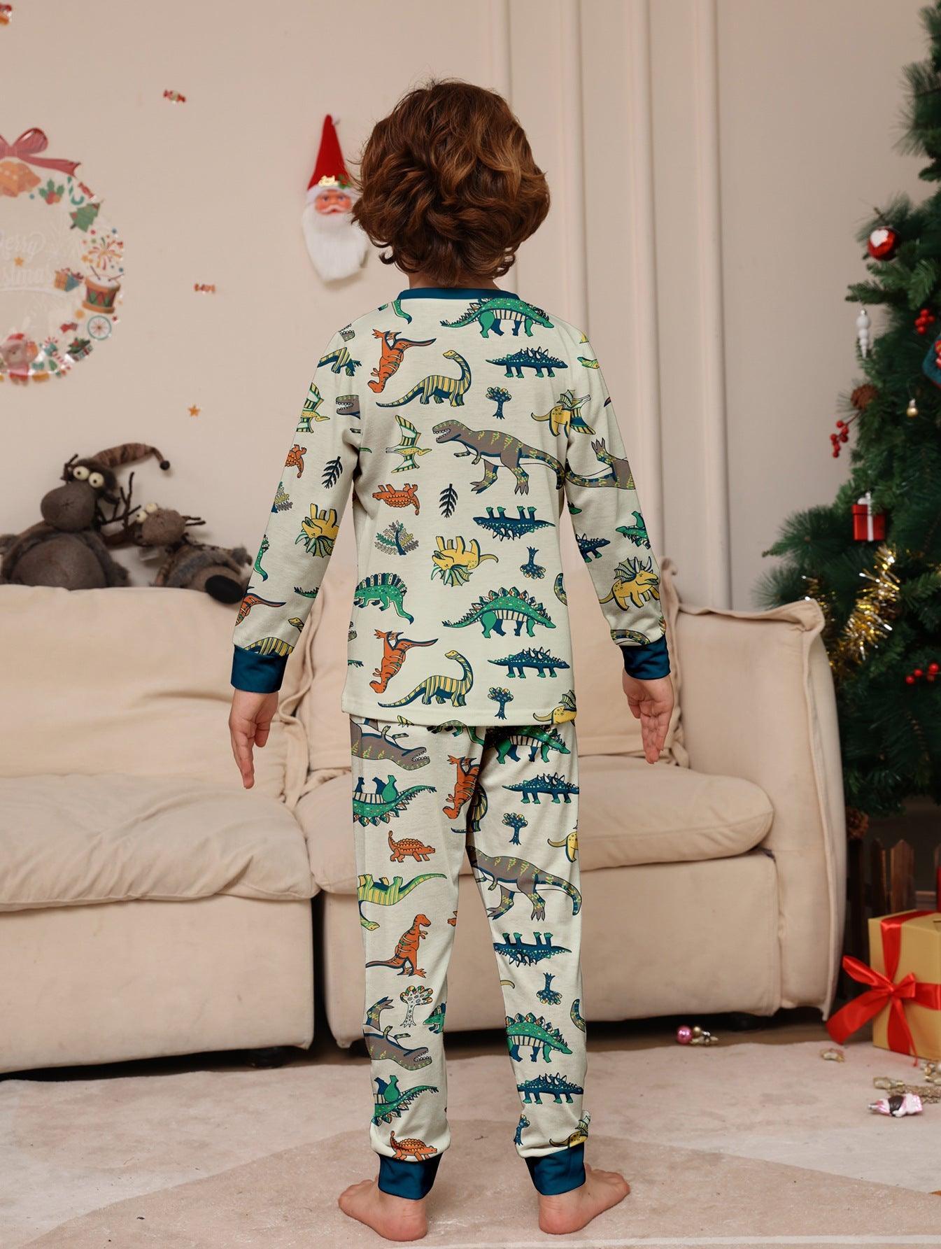 Christmas Dinosaur Print Family Matching Pajamas Set | Holiday Loungewear for the Whole Family - Coscosmos