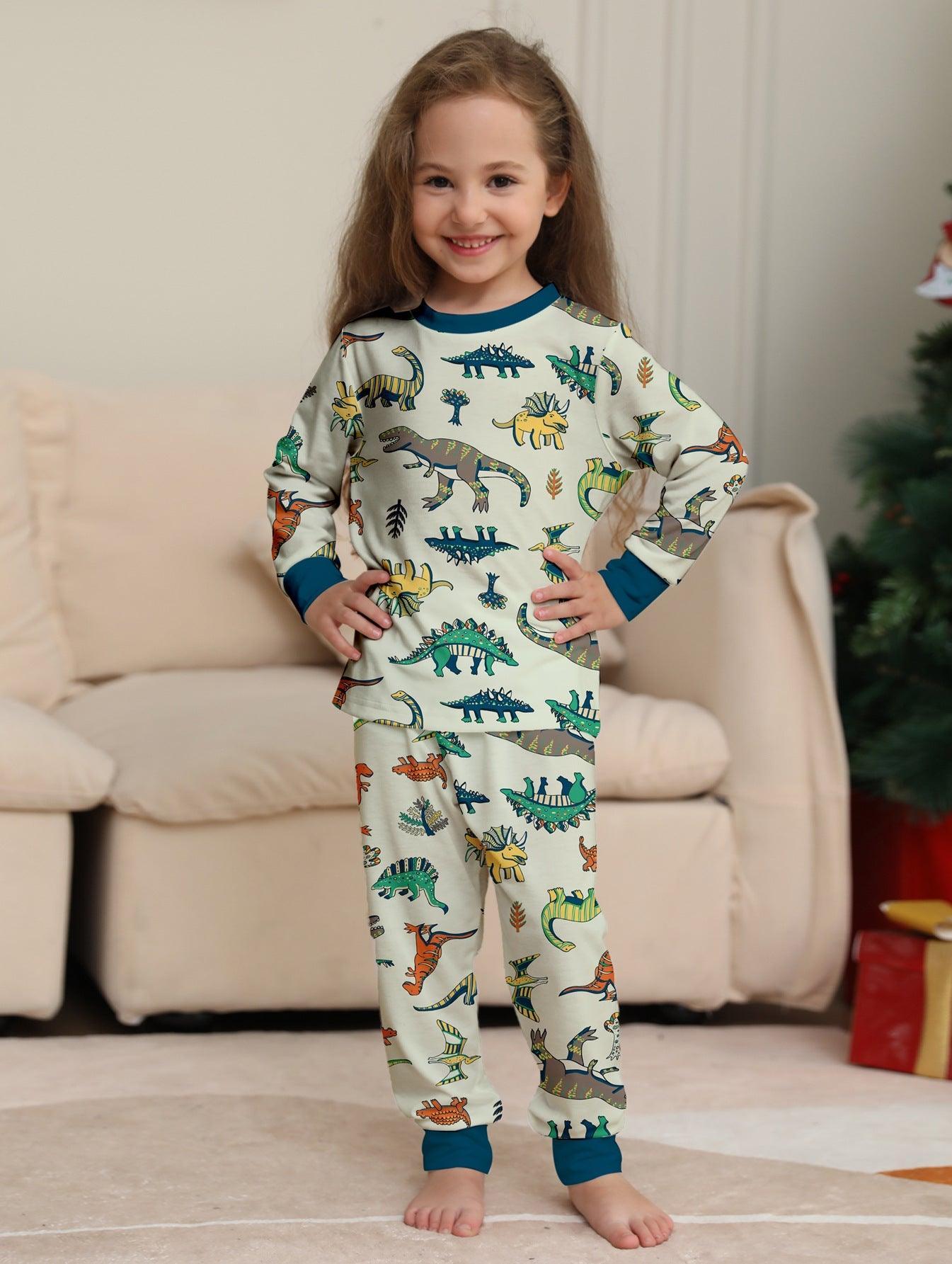 Christmas Dinosaur Print Family Matching Pajamas Set | Holiday Loungewear for the Whole Family - Coscosmos